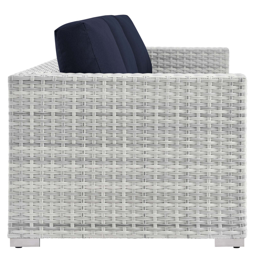 Sienna Outdoor Patio Sofa in Light Gray Navy