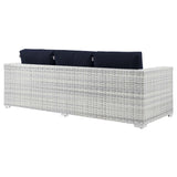 Sienna Outdoor Patio Sofa in Light Gray Navy