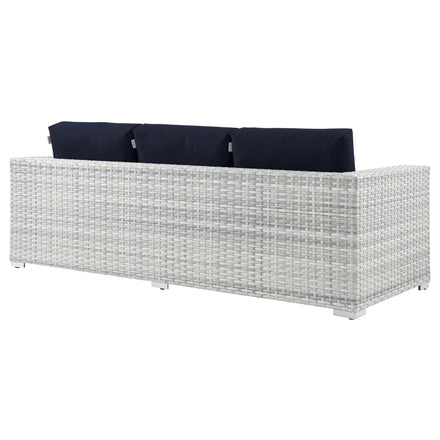 Convene Outdoor Patio Sofa in Light Gray Navy