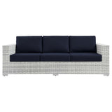 Sienna Outdoor Patio Sofa in Light Gray Navy