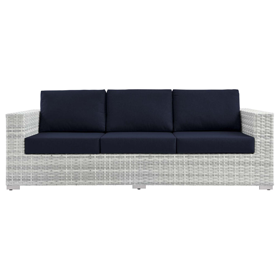 Sienna Outdoor Patio Sofa in Light Gray Navy