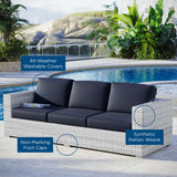 Sienna Outdoor Patio Sofa in Light Gray Navy