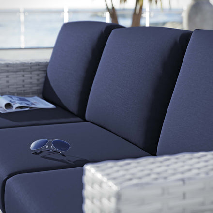 Convene Outdoor Patio Sofa in Light Gray Navy