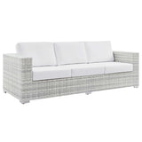 Sienna Outdoor Patio Sofa in Light Gray White