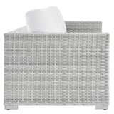Sienna Outdoor Patio Sofa in Light Gray White