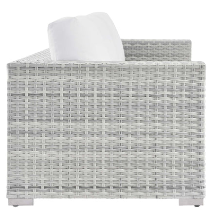 Convene Outdoor Patio Sofa in Light Gray White