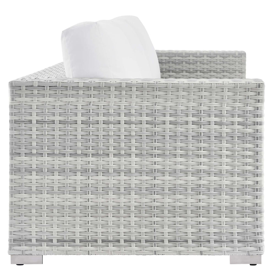 Sienna Outdoor Patio Sofa in Light Gray White
