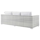 Sienna Outdoor Patio Sofa in Light Gray White