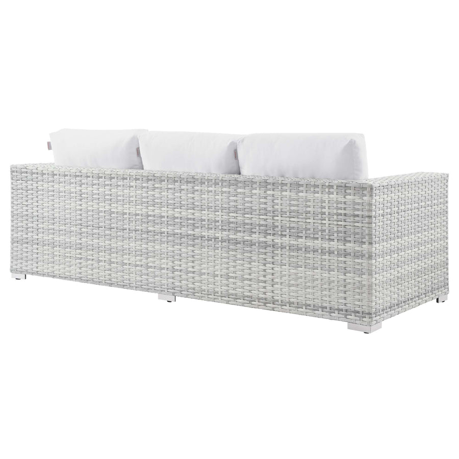 Sienna Outdoor Patio Sofa in Light Gray White