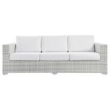 Sienna Outdoor Patio Sofa in Light Gray White