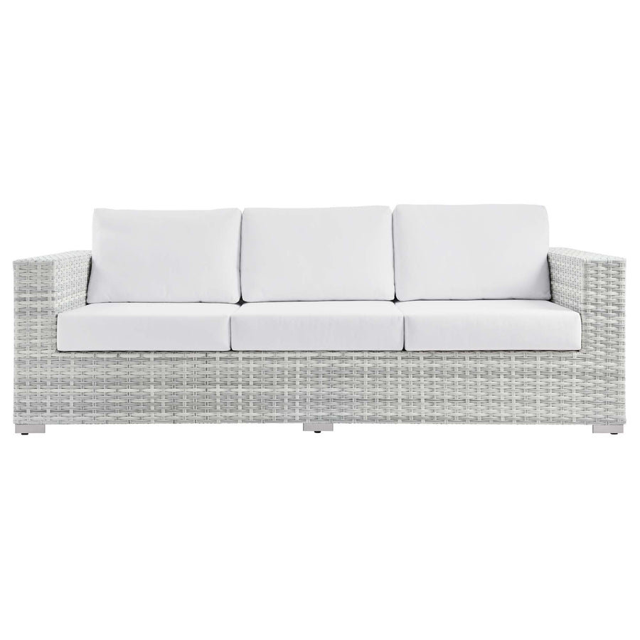 Sienna Outdoor Patio Sofa in Light Gray White