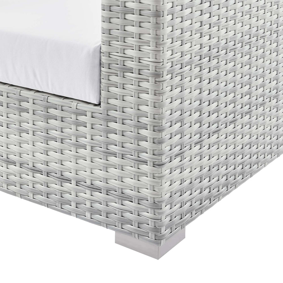 Sienna Outdoor Patio Sofa in Light Gray White