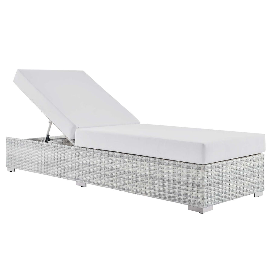 Sienna Outdoor Patio Chaise in Light Gray White