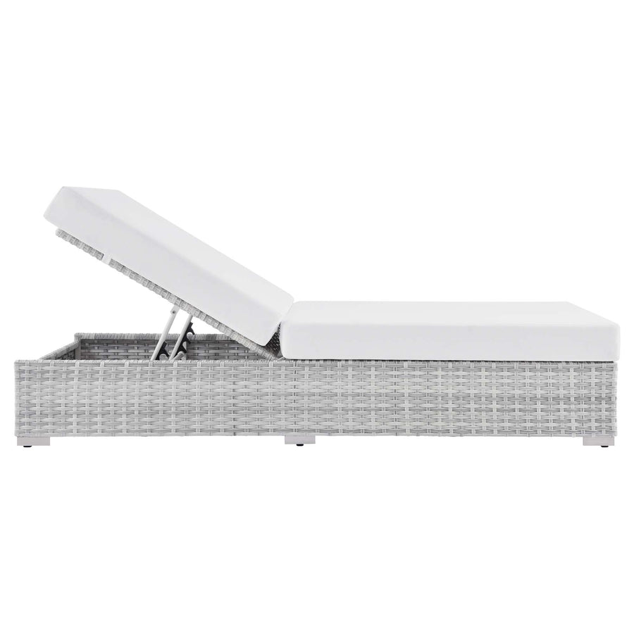 Sienna Outdoor Patio Chaise in Light Gray White
