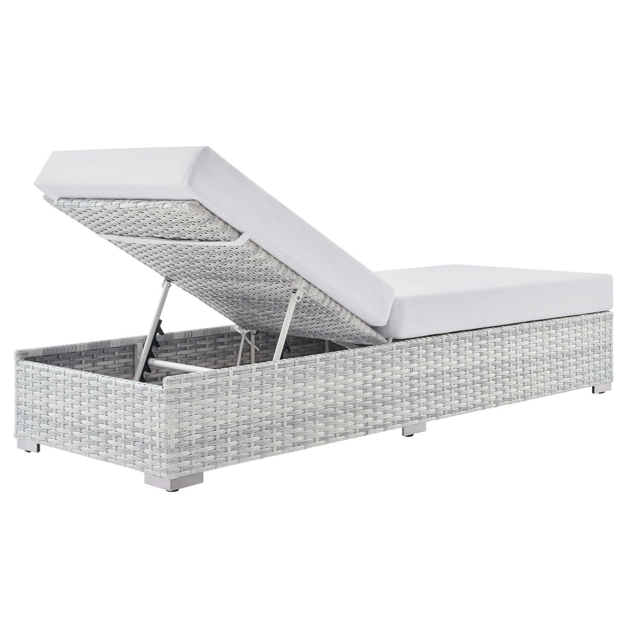 Sienna Outdoor Patio Chaise in Light Gray White