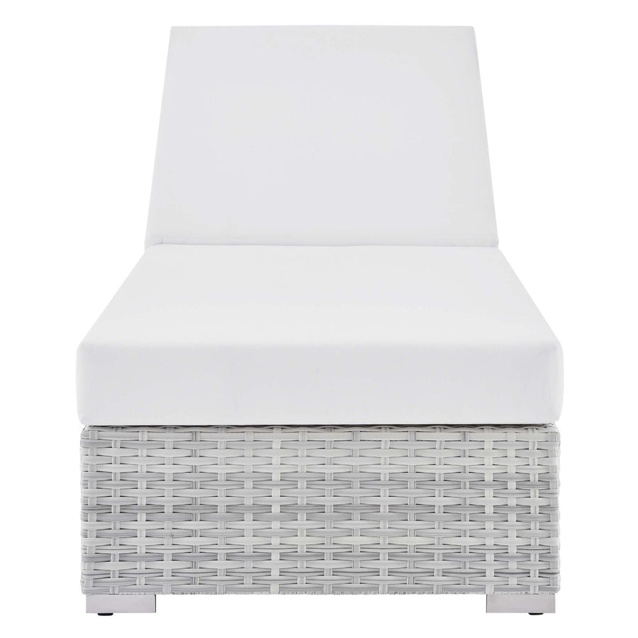Sienna Outdoor Patio Chaise in Light Gray White