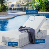 Sienna Outdoor Patio Chaise in Light Gray White
