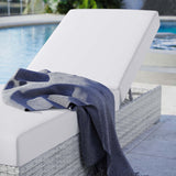 Sienna Outdoor Patio Chaise in Light Gray White
