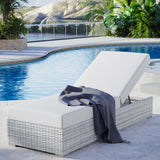 Sienna Outdoor Patio Chaise in Light Gray White