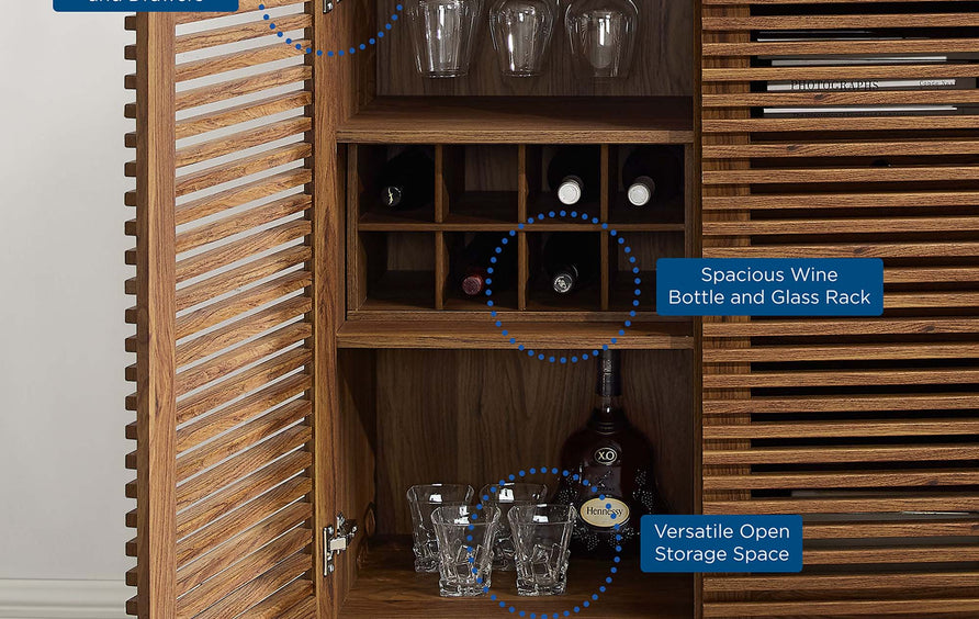Vera Bar Cabinet in Walnut