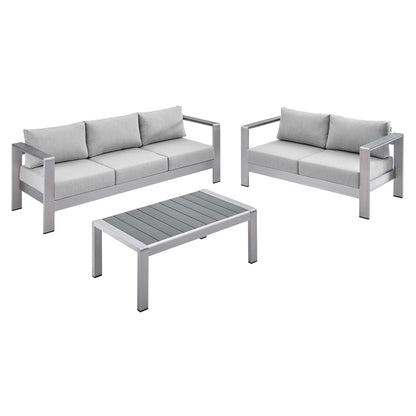 Shore 3 Piece SunbrellaÂ® Fabric Outdoor Patio Aluminum Set by Furniture For America