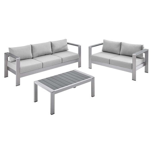 Shore 3 Piece SunbrellaÂ® Fabric Outdoor Patio Aluminum Set by Furniture For America
