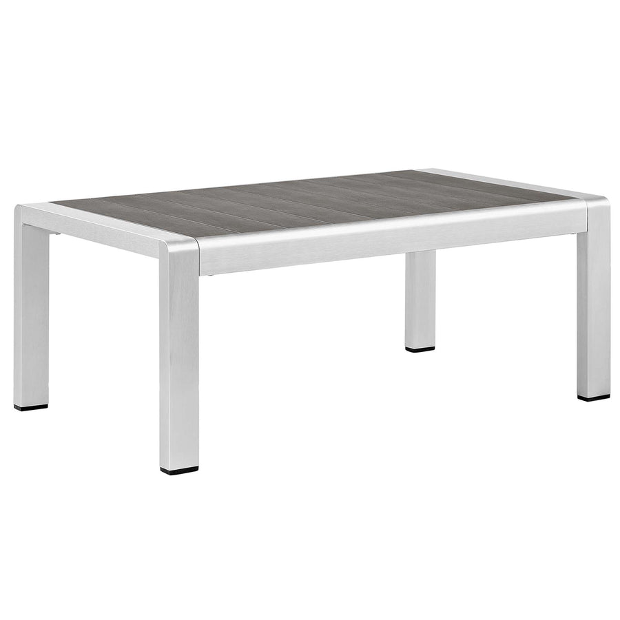 Marlow 3 Piece Sunbrella® Fabric Outdoor Patio Aluminum Set in Silver Gray