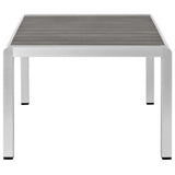 Marlow 4 Piece Sunbrella® Fabric Outdoor Patio Aluminum Set in Silver Gray
