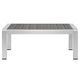 Marlow 4 Piece Sunbrella® Fabric Outdoor Patio Aluminum Set in Silver Gray