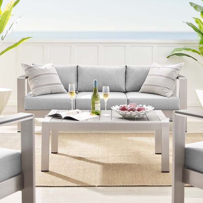 Shore 4 Piece SunbrellaÂ® Fabric Outdoor Patio Aluminum Set by Furniture For America
