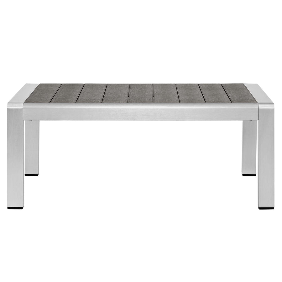 Marlow 4 Piece Sunbrella® Fabric Outdoor Patio Aluminum Set in Silver Navy