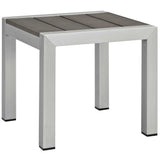 Marlow 7 Piece Sunbrella® Fabric Outdoor Patio Aluminum Set in Silver Navy