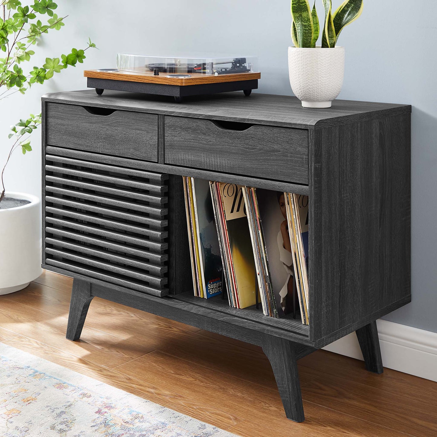 Render Vinyl Record Display Stand by Furniture For America