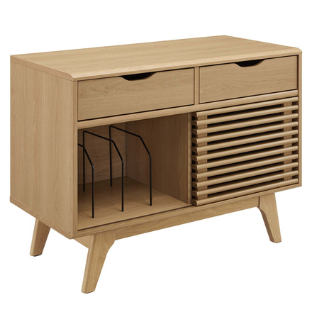 Render Vinyl Record Display Stand in Oak