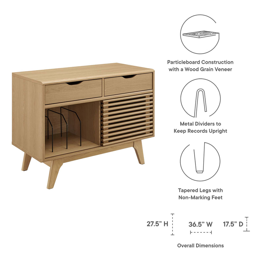 Vera Vinyl Record Display Stand in Oak
