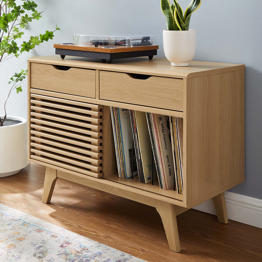 Vera Vinyl Record Display Stand in Oak