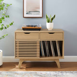 Vera Vinyl Record Display Stand in Oak