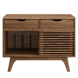 Vera Vinyl Record Display Stand in Walnut