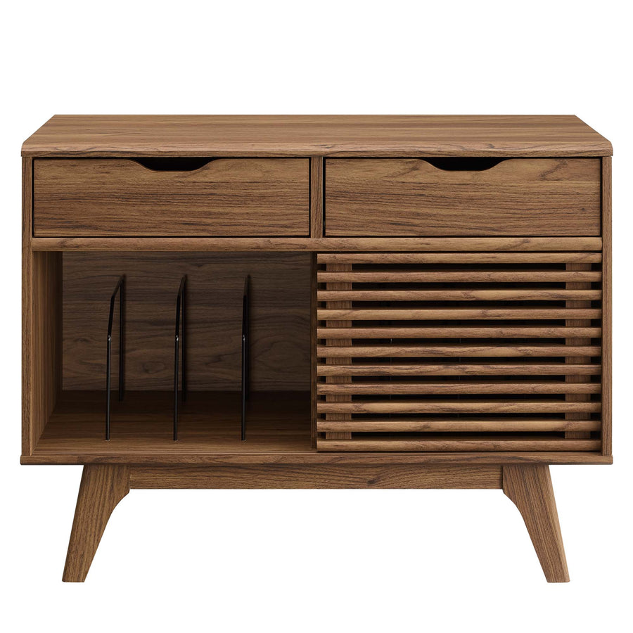 Vera Vinyl Record Display Stand in Walnut
