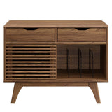 Vera Vinyl Record Display Stand in Walnut