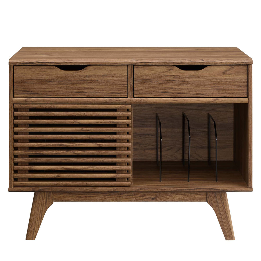 Vera Vinyl Record Display Stand in Walnut