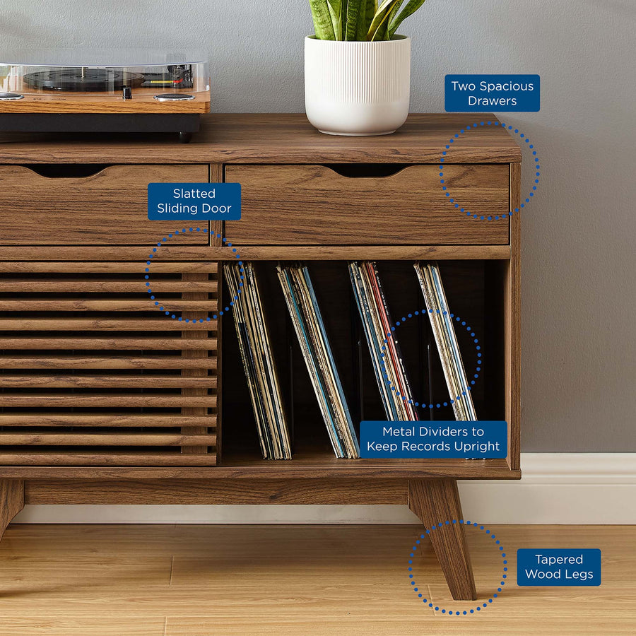 Vera Vinyl Record Display Stand in Walnut