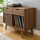 Vera Vinyl Record Display Stand in Walnut