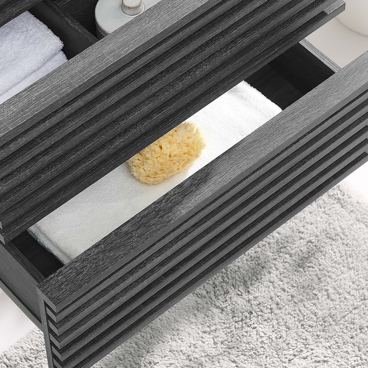 Render 24" Wall-Mount Bathroom Vanity Cabinet (Sink Basin Not Included) by Furniture For America