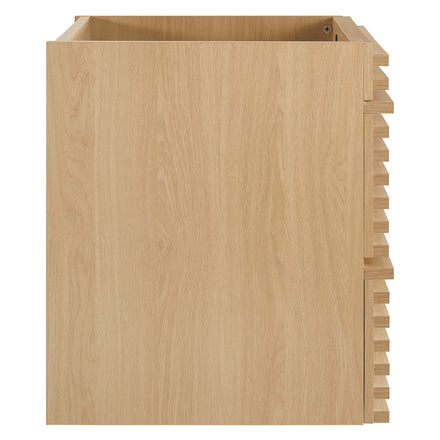 Render 24" Wall-Mount Bathroom Vanity Cabinet (Sink Basin Not Included) in Oak