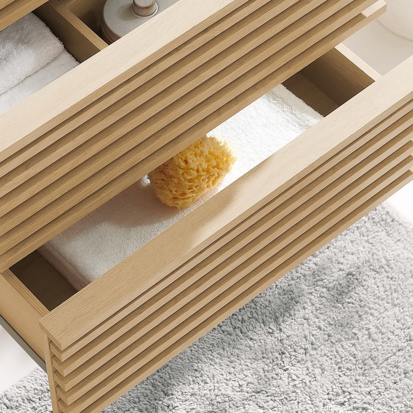 Render 24" Wall-Mount Bathroom Vanity Cabinet (Sink Basin Not Included) by Furniture For America