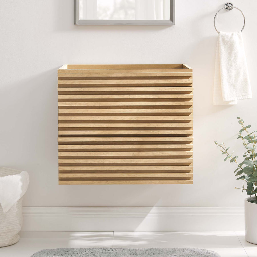 Vera 24" Wall-Mount Bathroom Vanity Cabinet (Sink Basin Not Included) in Oak