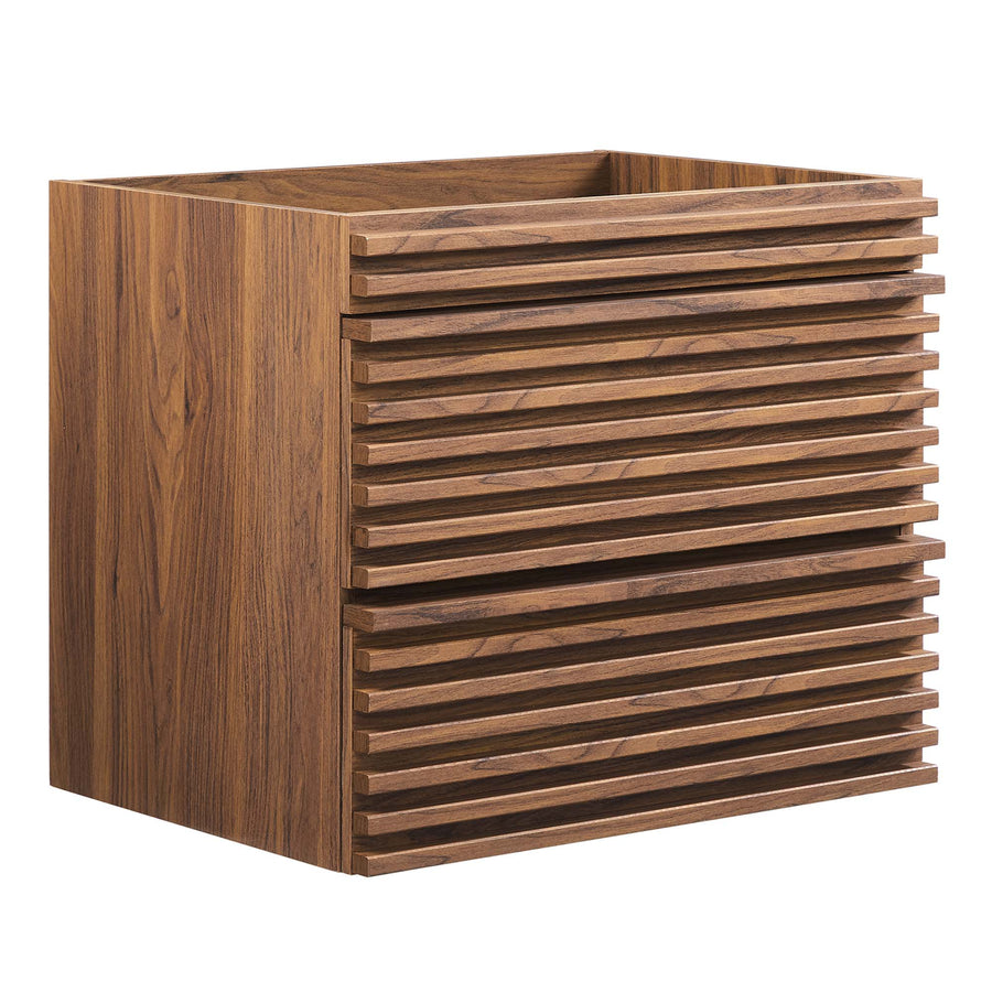 Vera 24" Wall-Mount Bathroom Vanity Cabinet (Sink Basin Not Included) in Walnut