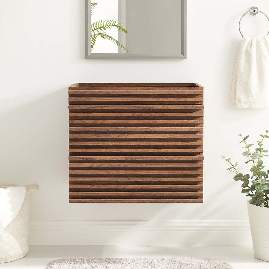 Vera 24" Wall-Mount Bathroom Vanity Cabinet (Sink Basin Not Included) in Walnut