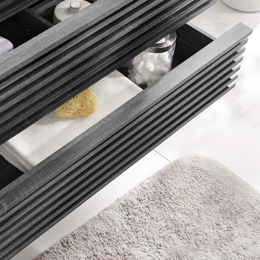 Vera 36" Wall-Mount Bathroom Vanity Cabinet (Sink Basin Not Included) in Charcoal